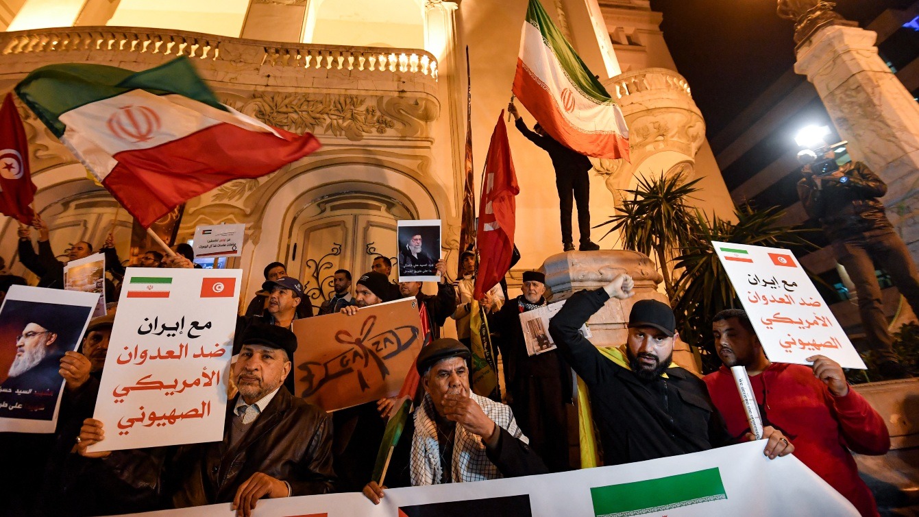 Tunisians protest against US-Israeli war against Iran
