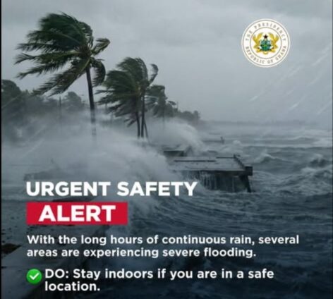 Presidency issues urgent flood safety advisory following heavy rains